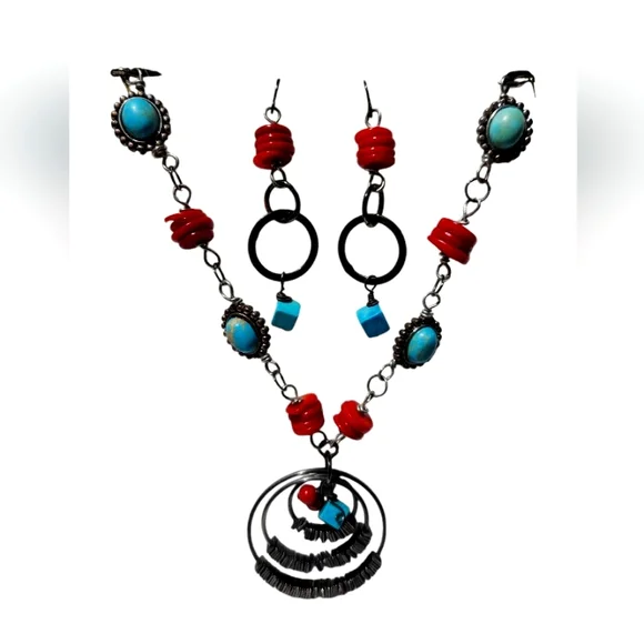 NWT Tibetan inspired necklac/earring set - Picture 2 of 3